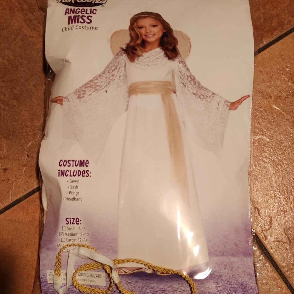 Angelic Miss Child Costume - White and Gold